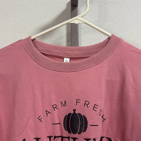 Autumn Harvest Pink Pullover Graphic Print Sweater - Picture 6 of 10